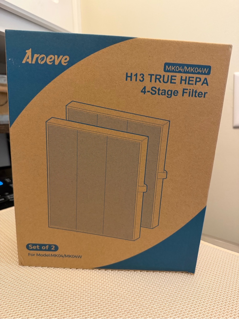Brand New AROEVE MK04, MK04W 2 Pack Air Filter Replacement Style A Pollen & Dust